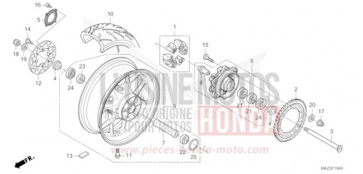 ROUE ARRIERE CBR600R3R de 2024